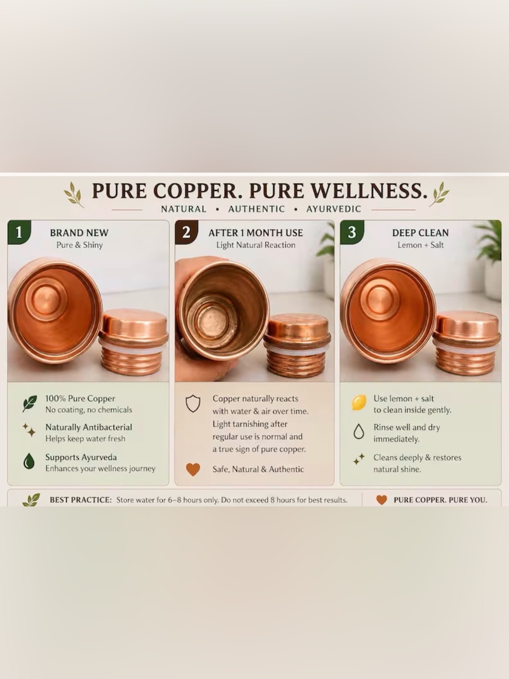 New Copper 100% Tumbler From Indian . - Picture 8 of 12